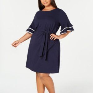 Trendy Plus Size Flounce-Sleeve Sheath Dress